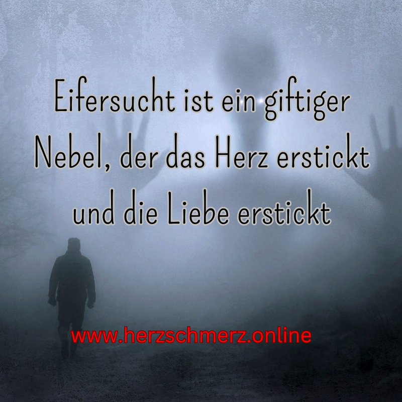 Eifersucht ist ein giftiger Nebel, der das Herz erstickt und die Liebe erstickt