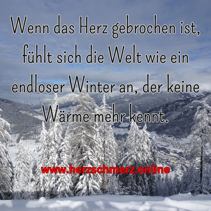 Wenn das Herz gebrochen ist, fühlt sich die Welt wie ein endloser Winter an, der keine Wärme mehr kennt.